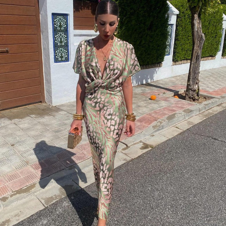 Sophia™ | Abito lungo con scollo a V intrecciato